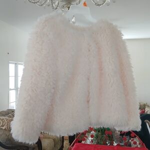 Tacera Blush Faux Fur Coat
